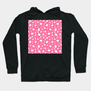 White abstract shapes over pink Hoodie